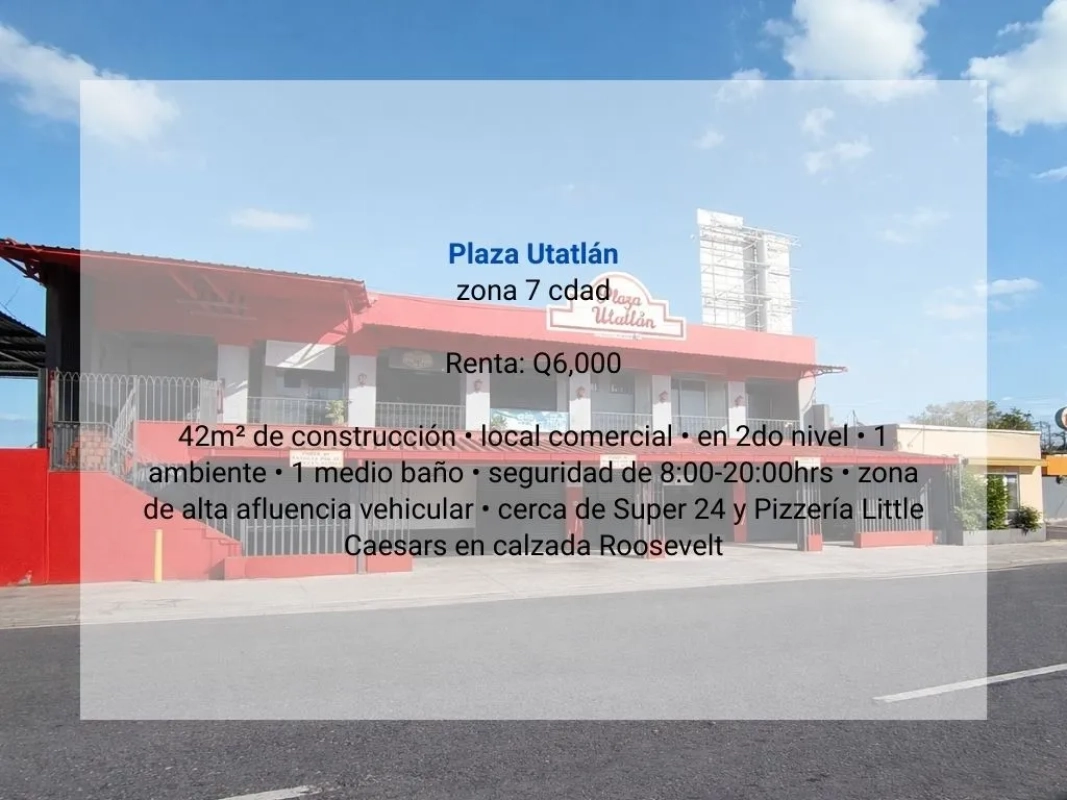 Local en Renta en Plaza Utatlán zona 7 cdad